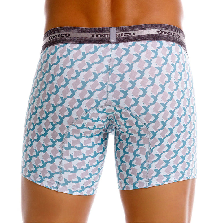 Mundo Unico Men's Mid-Length Boxer Briefs - Caterva Green Print