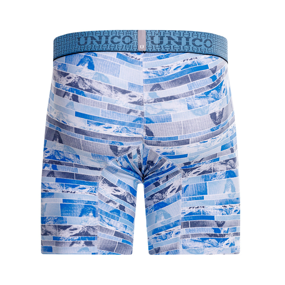 Mundo Unico Men's Cerro Azul Mid-Length Boxer Briefs - Printed Cotton Comfort Support Underwear