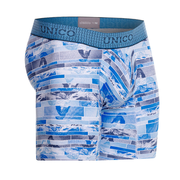 Mundo Unico Men's Cerro Azul Mid-Length Boxer Briefs - Printed Cotton Comfort Support Underwear