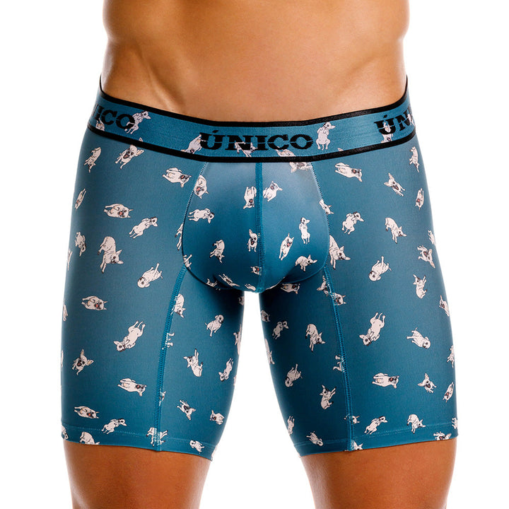 Mundo Único Green Chihuahua Boxer Briefs | Microfiber Dog Print Underwear w/ Urologist Pouch