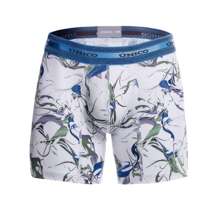 Mundo Unico Men’s Boxer Medio Euglena Blanco - Micro-Perforated Microfiber Mid-Leg Boxer Briefs