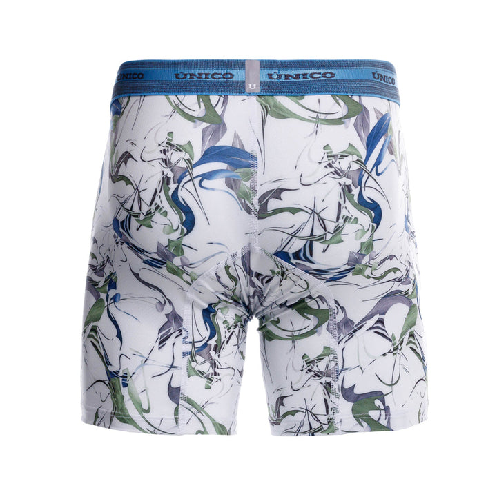 Mundo Unico Men’s Boxer Medio Euglena Blanco - Micro-Perforated Microfiber Mid-Leg Boxer Briefs