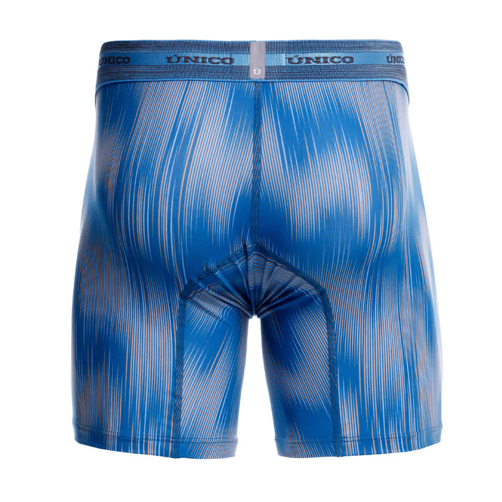 Mundo Unico Men’s Boxer Medio Folio Azul - Premium Printed Microfiber Mid-Length Boxer Briefs