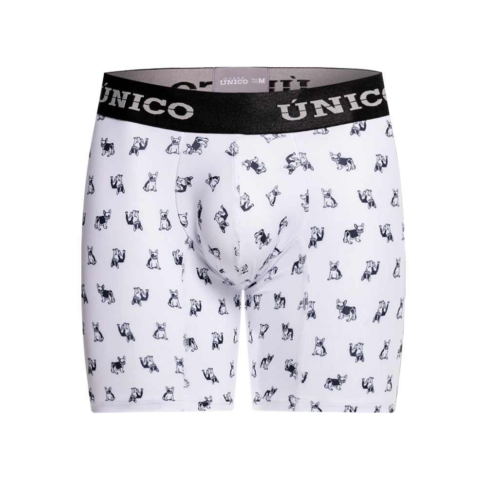 Mundo Unico Men's Cotton Mid-Length Boxer Briefs - Frenchis White Print