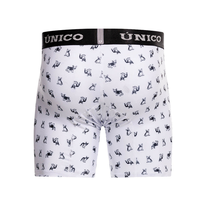 Mundo Unico Men's Cotton Mid-Length Boxer Briefs - Frenchis White Print