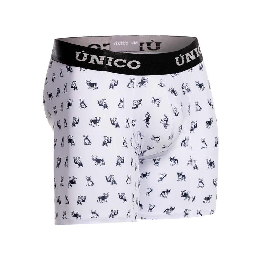 Mundo Unico Men's Cotton Mid-Length Boxer Briefs - Frenchis White Print