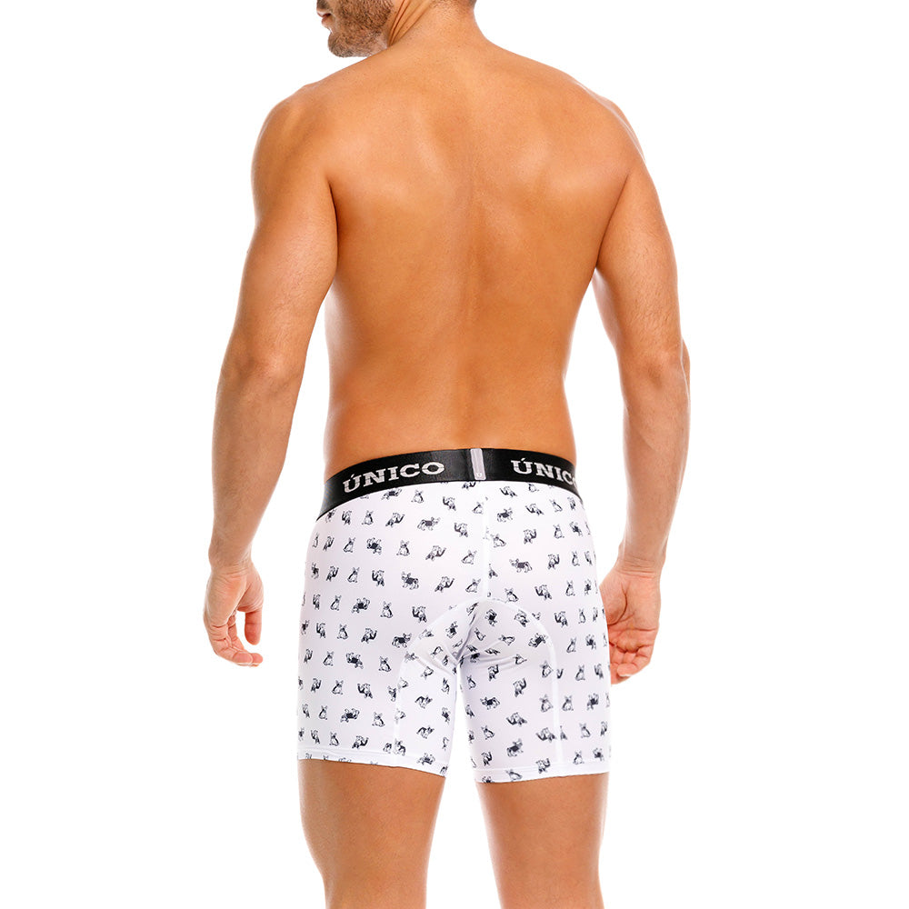Mundo Unico Men's Cotton Mid-Length Boxer Briefs - Frenchis White Print
