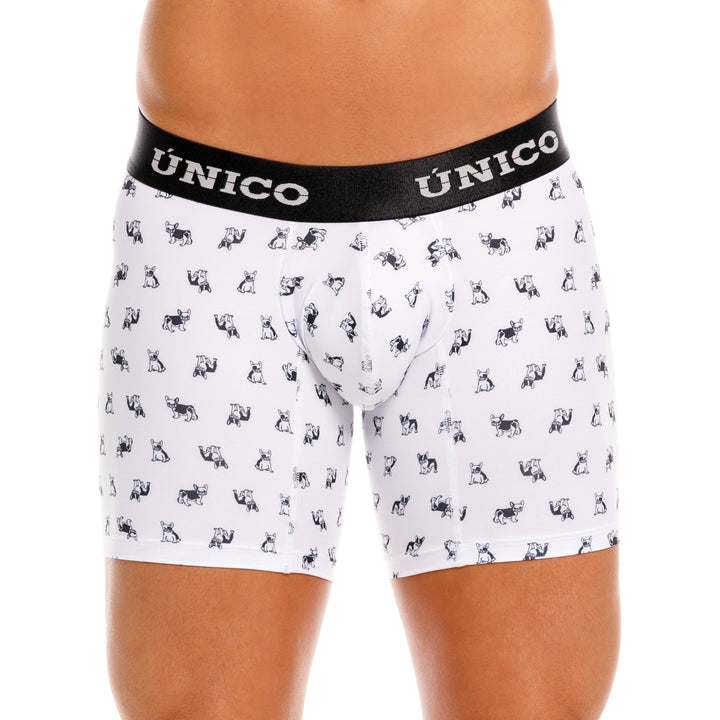 Mundo Unico Men's Cotton Mid-Length Boxer Briefs - Frenchis White Print