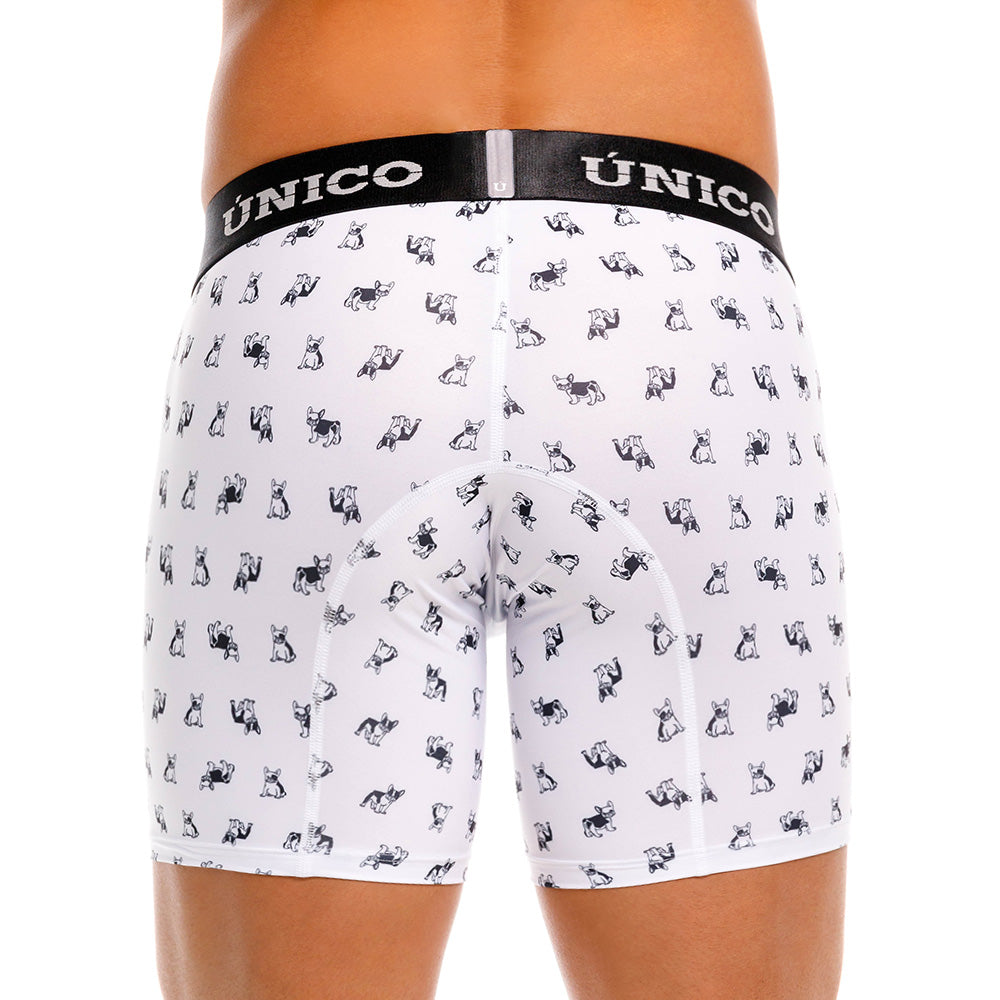 Mundo Unico Men's Cotton Mid-Length Boxer Briefs - Frenchis White Print