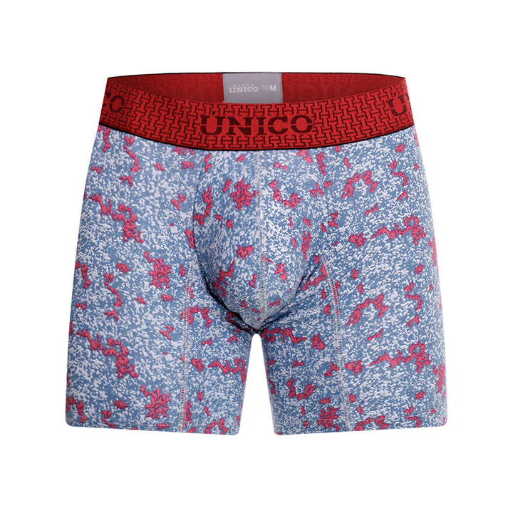 Mundo Unico Men's Gamba Rojo Mid-Length Boxer Briefs - Printed Microfiber Luxury Underwear