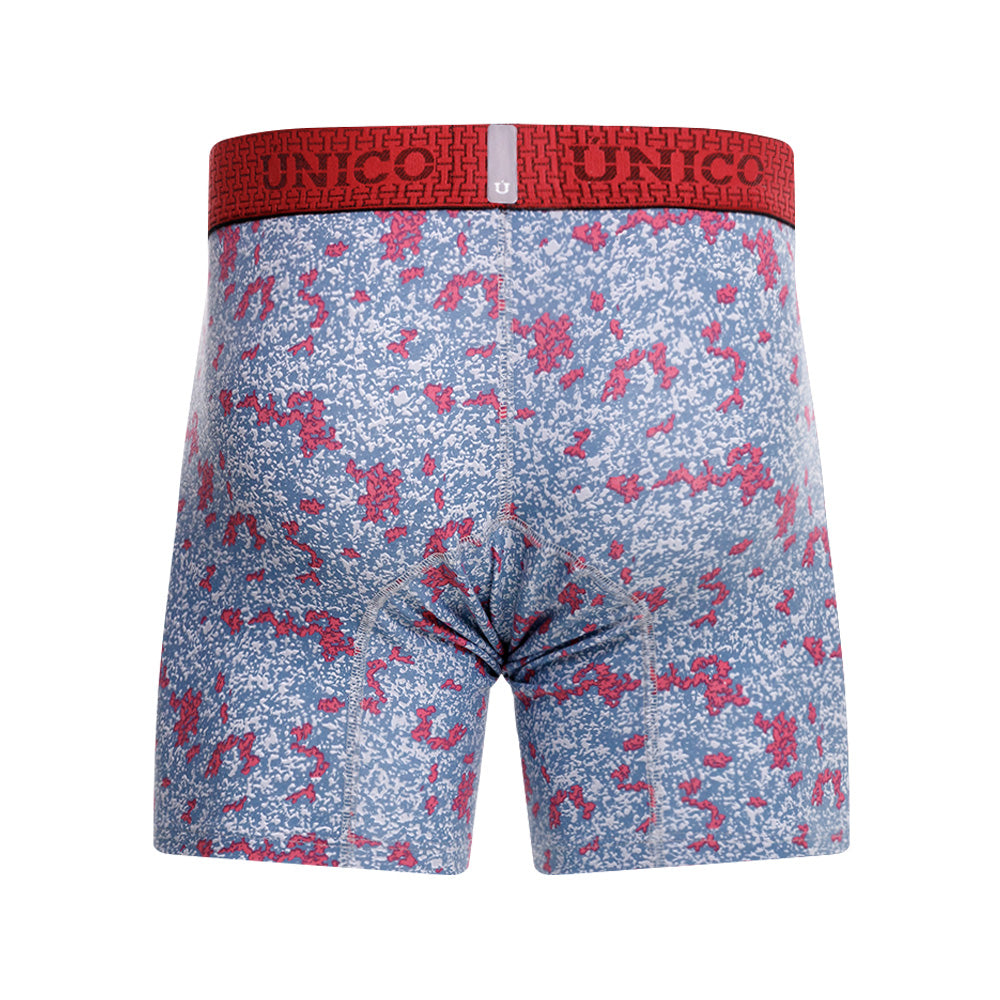 Mundo Unico Men's Gamba Rojo Mid-Length Boxer Briefs - Printed Microfiber Luxury Underwear