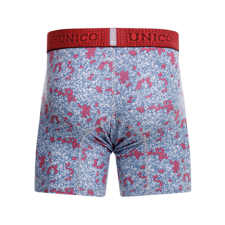 Mundo Unico Men's Gamba Rojo Mid-Length Boxer Briefs - Printed Microfiber Luxury Underwear