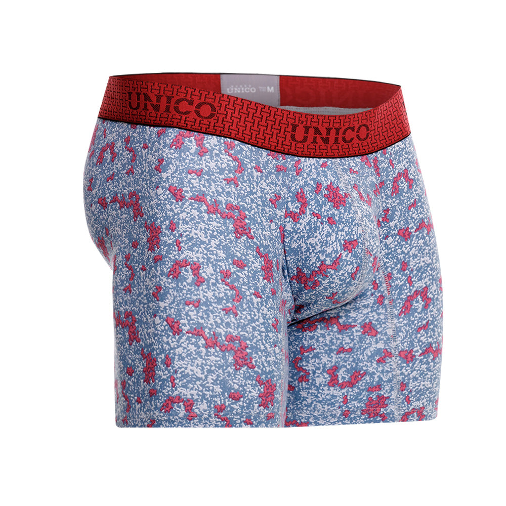 Mundo Unico Men's Gamba Rojo Mid-Length Boxer Briefs - Printed Microfiber Luxury Underwear