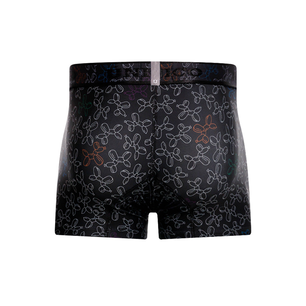 Unico Globán Men's Short Boxer Brief - Black Animal Balloon Print Underwear