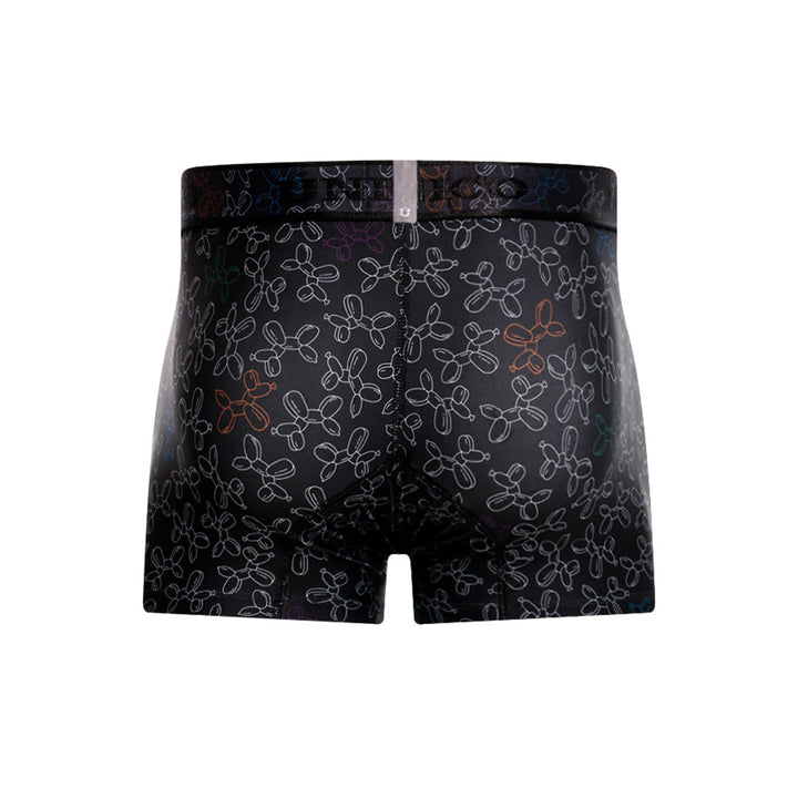 Unico Globán Men's Short Boxer Brief - Black Animal Balloon Print Underwear