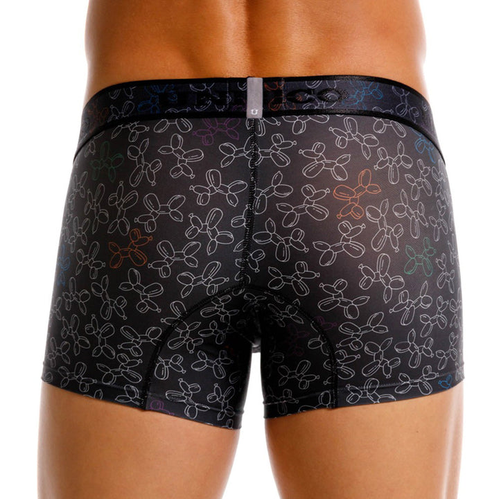 Unico Globán Men's Short Boxer Brief - Black Animal Balloon Print Underwear