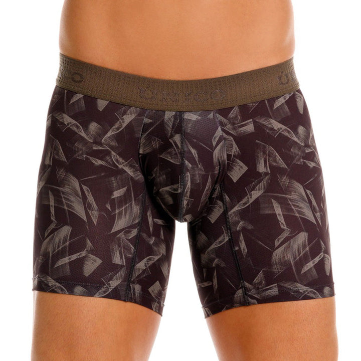 Mundo Unico Men's Microfiber Mid-Length Boxer Briefs - Indeleble Black