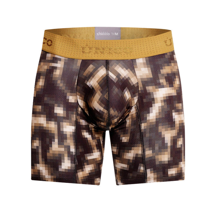 MUNDO ÚNICO Yellow Jábega Print Mid-Length Boxer Briefs (BOXER MEDIO JÁBEGA AMARILLO)