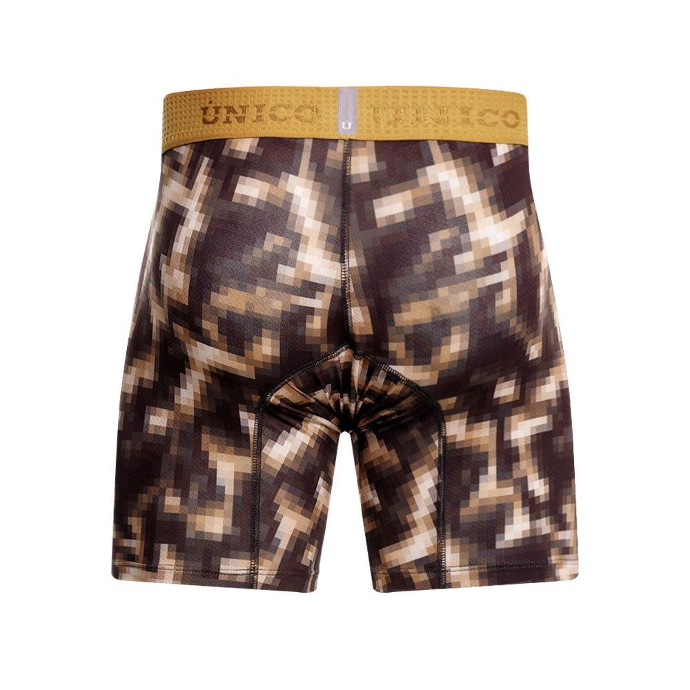 MUNDO ÚNICO Yellow Jábega Print Mid-Length Boxer Briefs (BOXER MEDIO JÁBEGA AMARILLO)