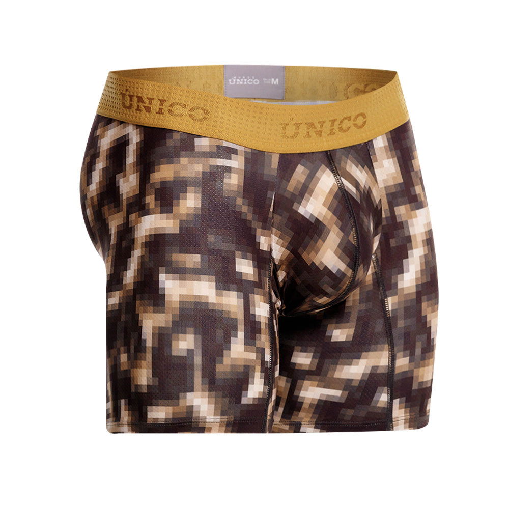 MUNDO ÚNICO Yellow Jábega Print Mid-Length Boxer Briefs (BOXER MEDIO JÁBEGA AMARILLO)