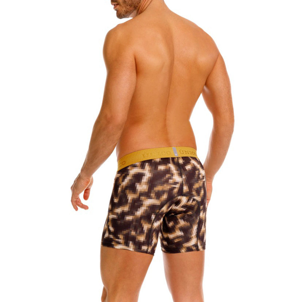 MUNDO ÚNICO Yellow Jábega Print Mid-Length Boxer Briefs (BOXER MEDIO JÁBEGA AMARILLO)