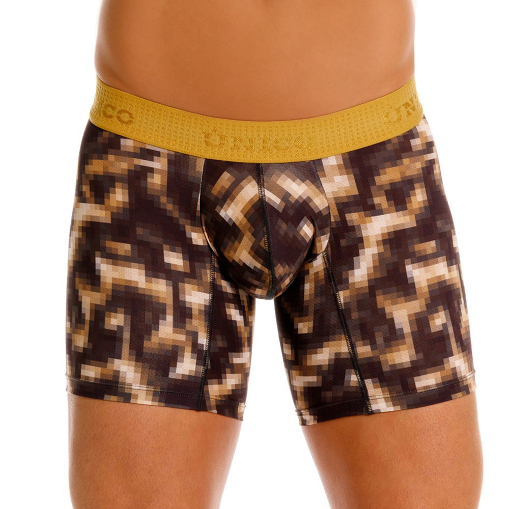 MUNDO ÚNICO Yellow Jábega Print Mid-Length Boxer Briefs (BOXER MEDIO JÁBEGA AMARILLO)