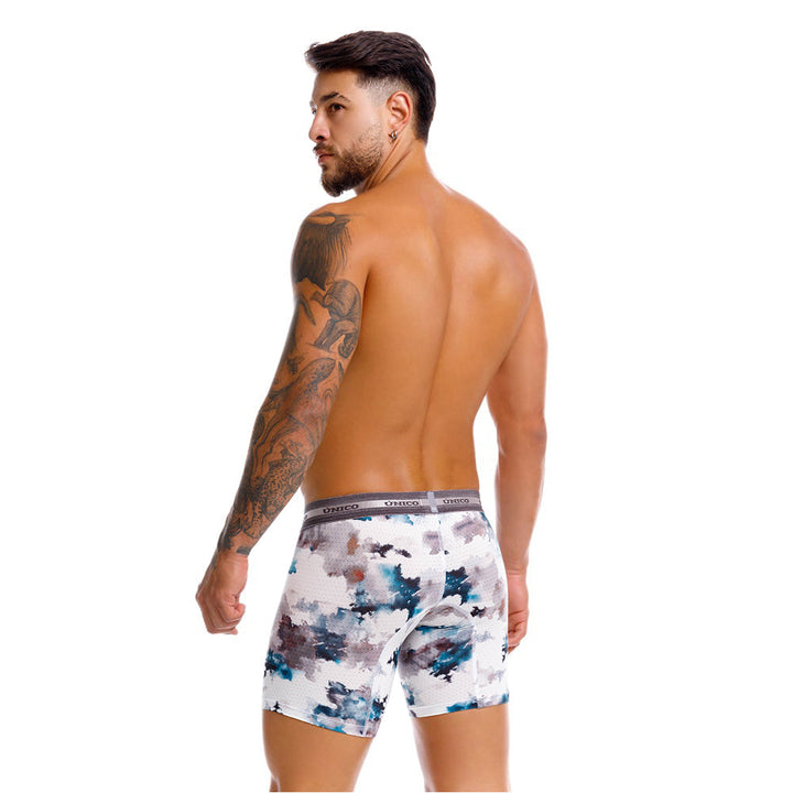 Mundo Unico Men's Majal Blanco Mid-Length Boxer Briefs - Micro-Perforated Breathable Support Trunk