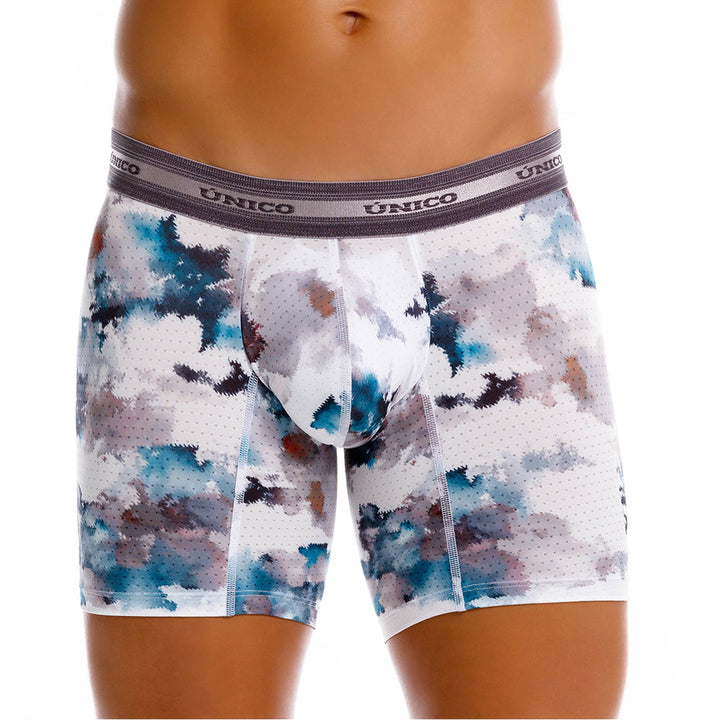 Mundo Unico Men's Majal Blanco Mid-Length Boxer Briefs - Micro-Perforated Breathable Support Trunk