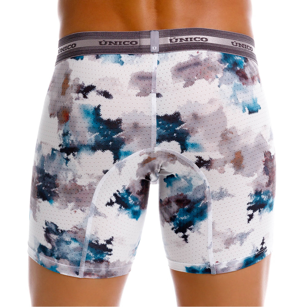 Mundo Unico Men's Majal Blanco Mid-Length Boxer Briefs - Micro-Perforated Breathable Support Trunk