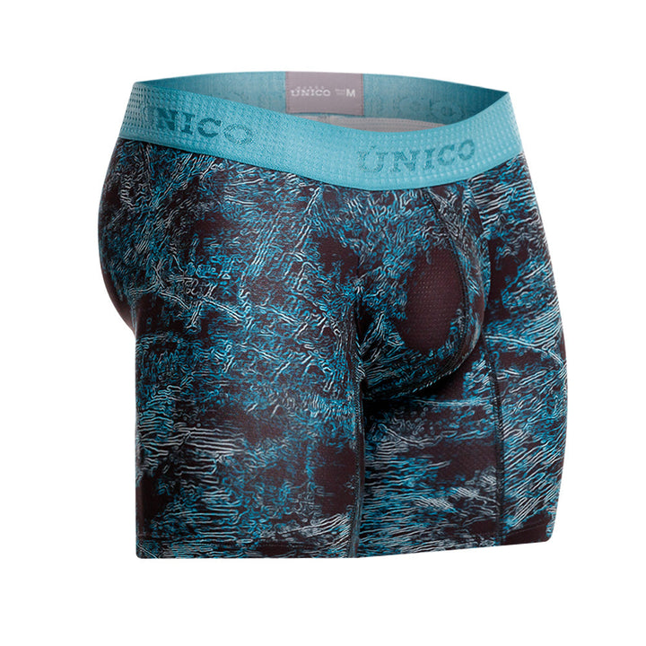 Mundo Único Blue Waves Boxer Briefs | Micro-Perforated, Quick-Dry Fabric & Urologist-Approved Pouch