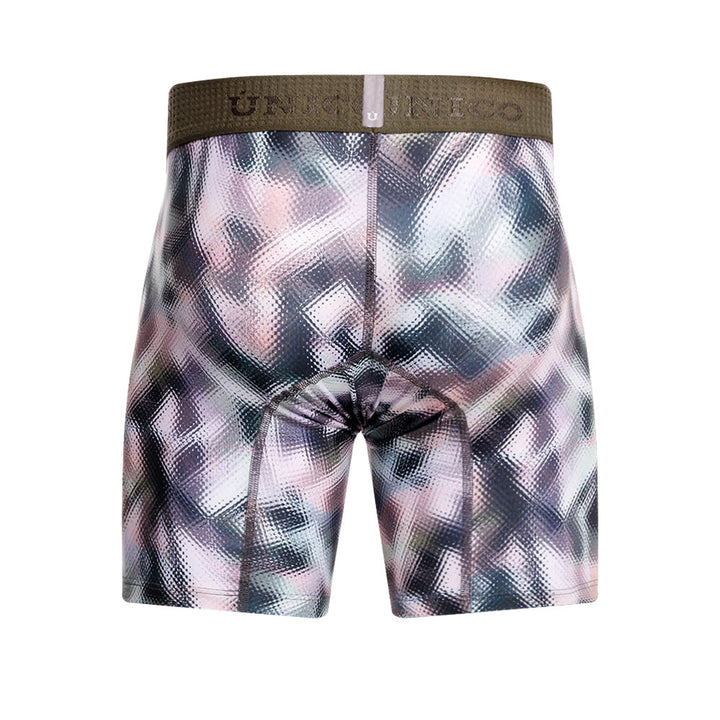 MUNDO ÚNICO Green Ornament Print Mid-Length Boxer Briefs (BOXER MEDIO ORNAMENTO VERDE)