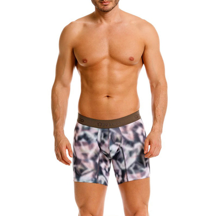 MUNDO ÚNICO Green Ornament Print Mid-Length Boxer Briefs (BOXER MEDIO ORNAMENTO VERDE)