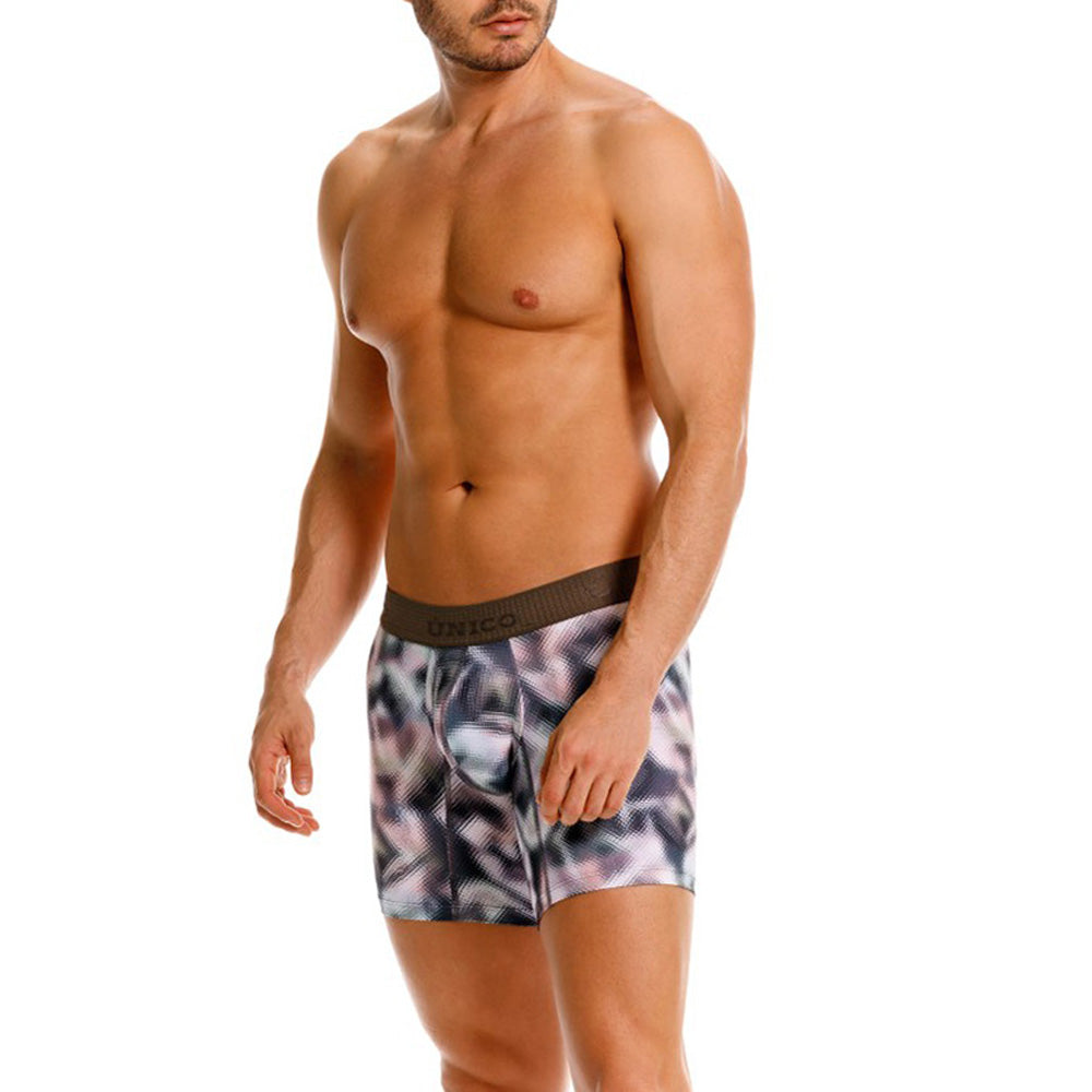 MUNDO ÚNICO Green Ornament Print Mid-Length Boxer Briefs (BOXER MEDIO ORNAMENTO VERDE)