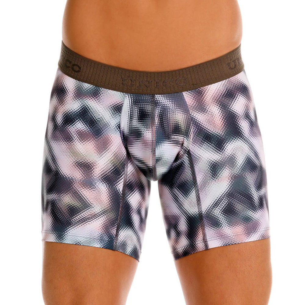 MUNDO ÚNICO Green Ornament Print Mid-Length Boxer Briefs (BOXER MEDIO ORNAMENTO VERDE)