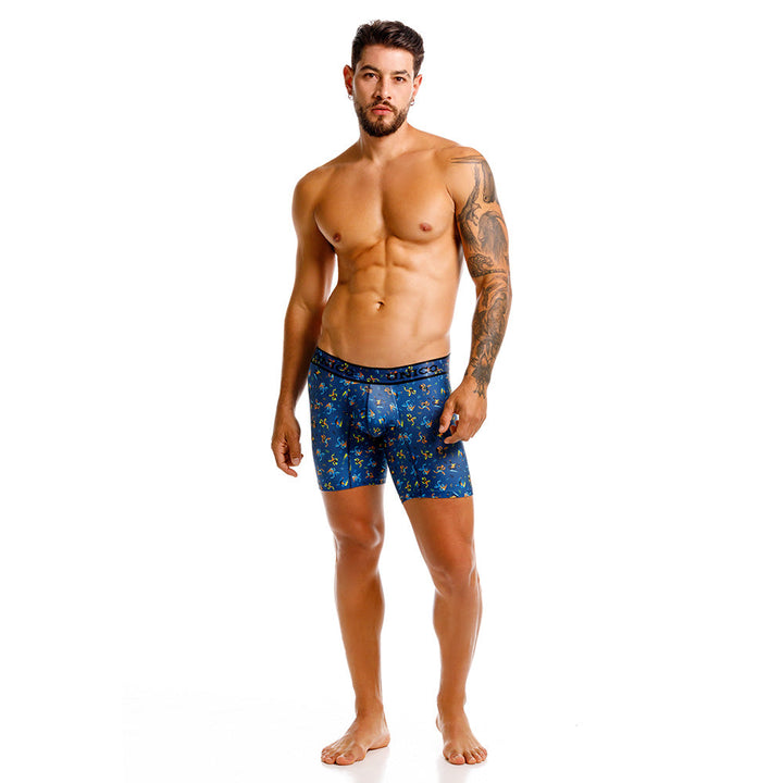 Mundo Unico Pacer Men's Mid-Length Boxer Briefs - Blue Print (Azul)