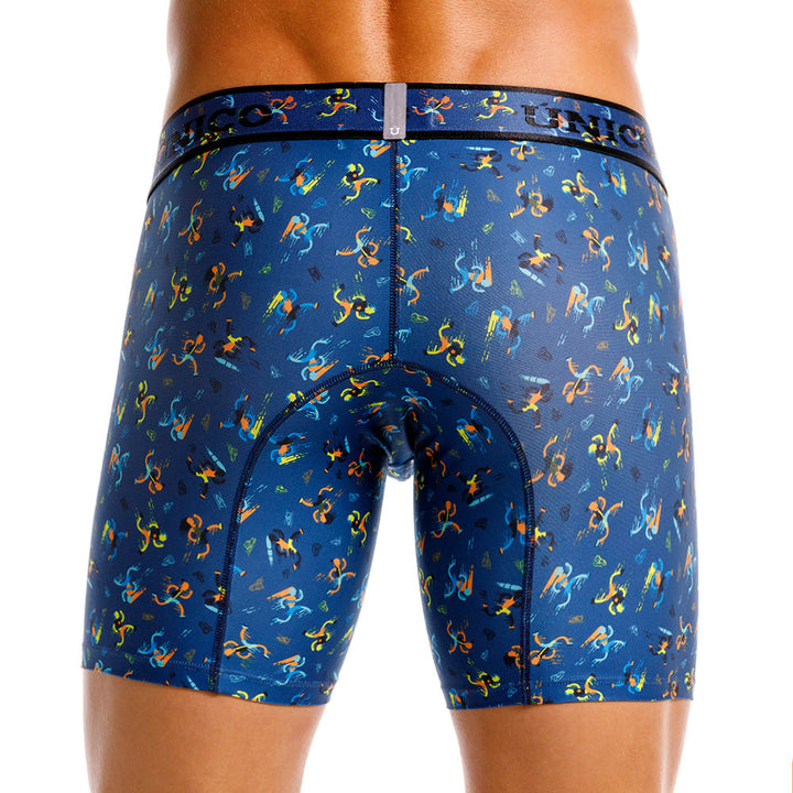 Mundo Unico Pacer Men's Mid-Length Boxer Briefs - Blue Print (Azul)
