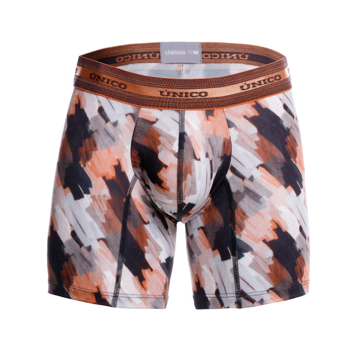 Mundo Unico Men’s Boxer Medio Paño Naranja - Micro-Perforated Microfiber Mid-Leg Boxer Briefs