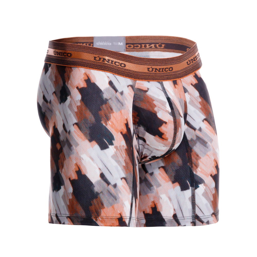 Mundo Unico Men’s Boxer Medio Paño Naranja - Micro-Perforated Microfiber Mid-Leg Boxer Briefs