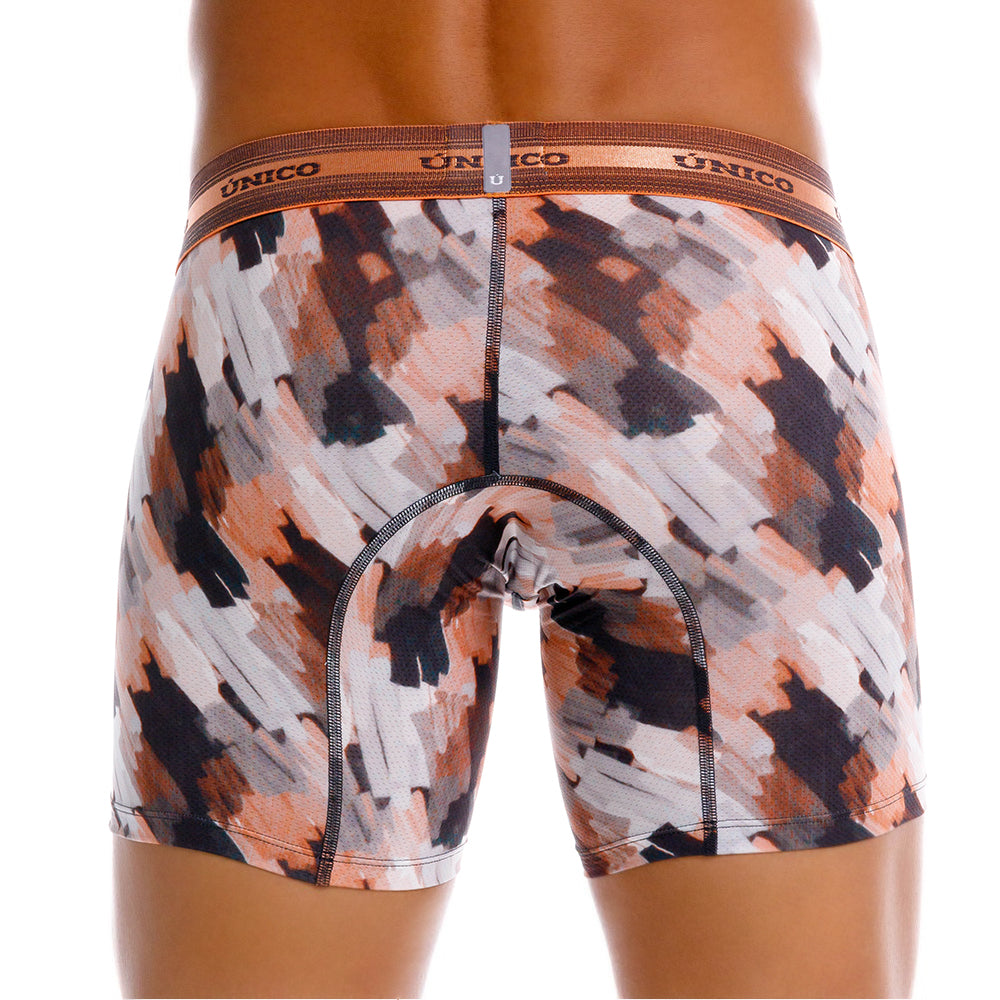 Mundo Unico Men’s Boxer Medio Paño Naranja - Micro-Perforated Microfiber Mid-Leg Boxer Briefs