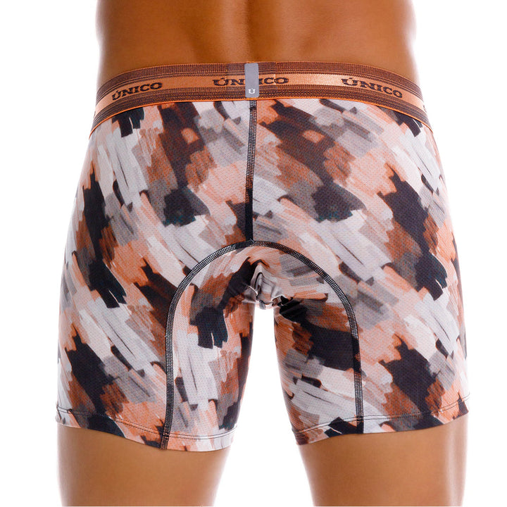 Mundo Unico Men’s Boxer Medio Paño Naranja - Micro-Perforated Microfiber Mid-Leg Boxer Briefs