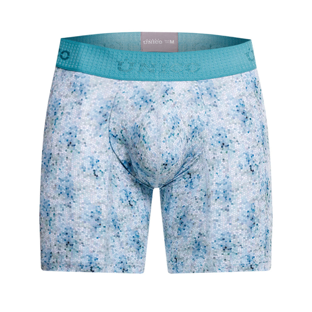 MUNDO ÚNICO "Rasilla" Blue Mid-Boxer Briefs (BOXER MEDIO RASILLA AZUL)