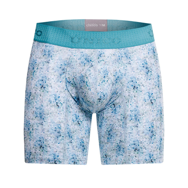 MUNDO ÚNICO "Rasilla" Blue Mid-Boxer Briefs (BOXER MEDIO RASILLA AZUL)