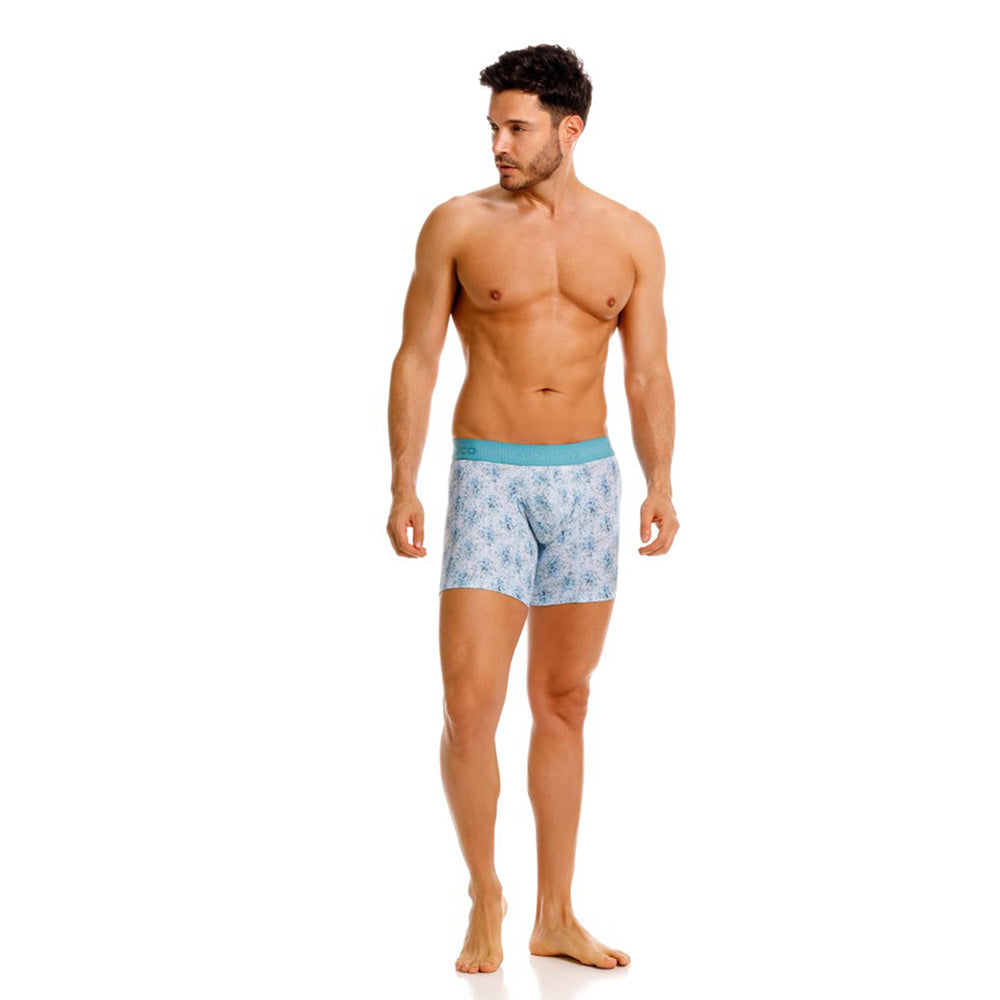MUNDO ÚNICO "Rasilla" Blue Mid-Boxer Briefs (BOXER MEDIO RASILLA AZUL)