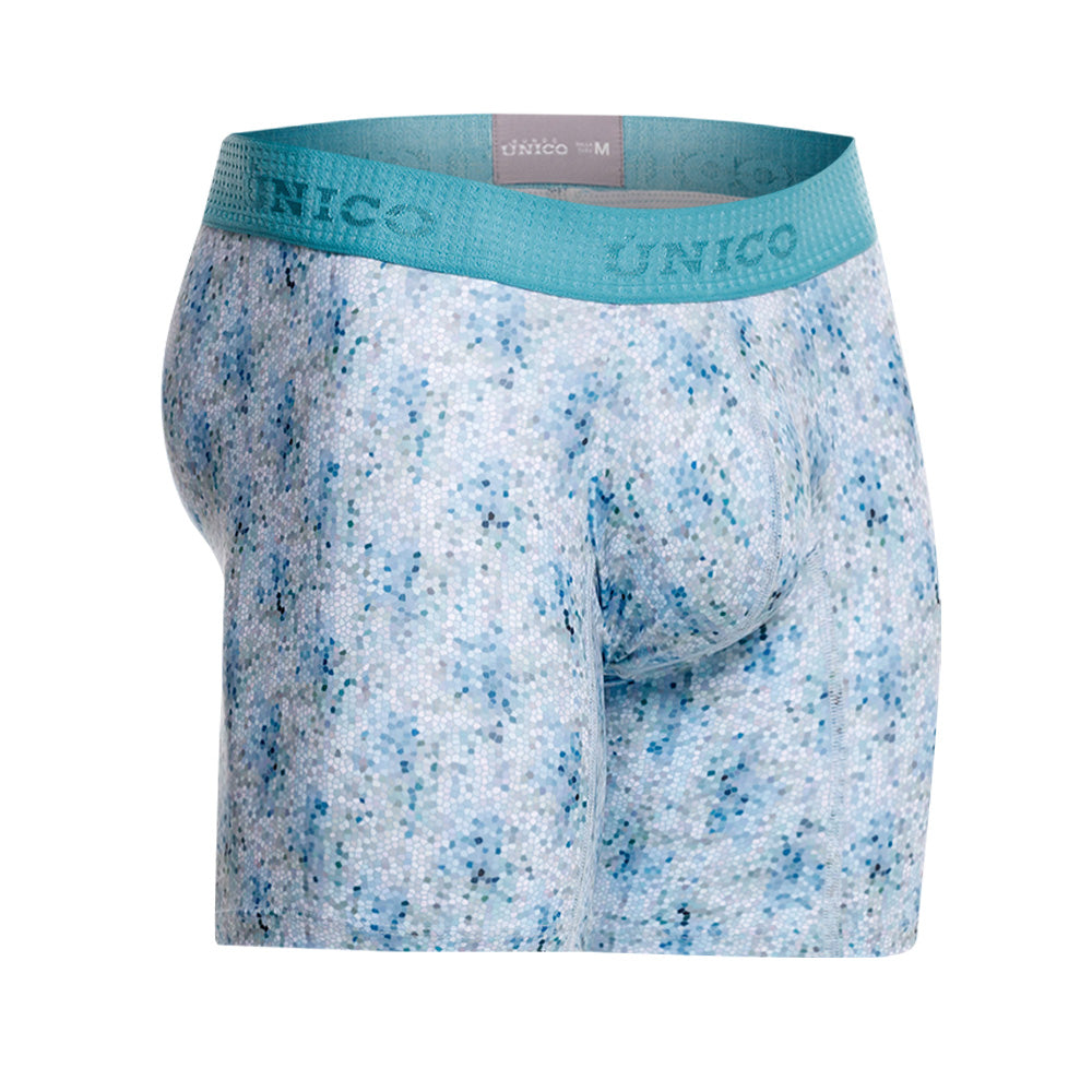 MUNDO ÚNICO "Rasilla" Blue Mid-Boxer Briefs (BOXER MEDIO RASILLA AZUL)