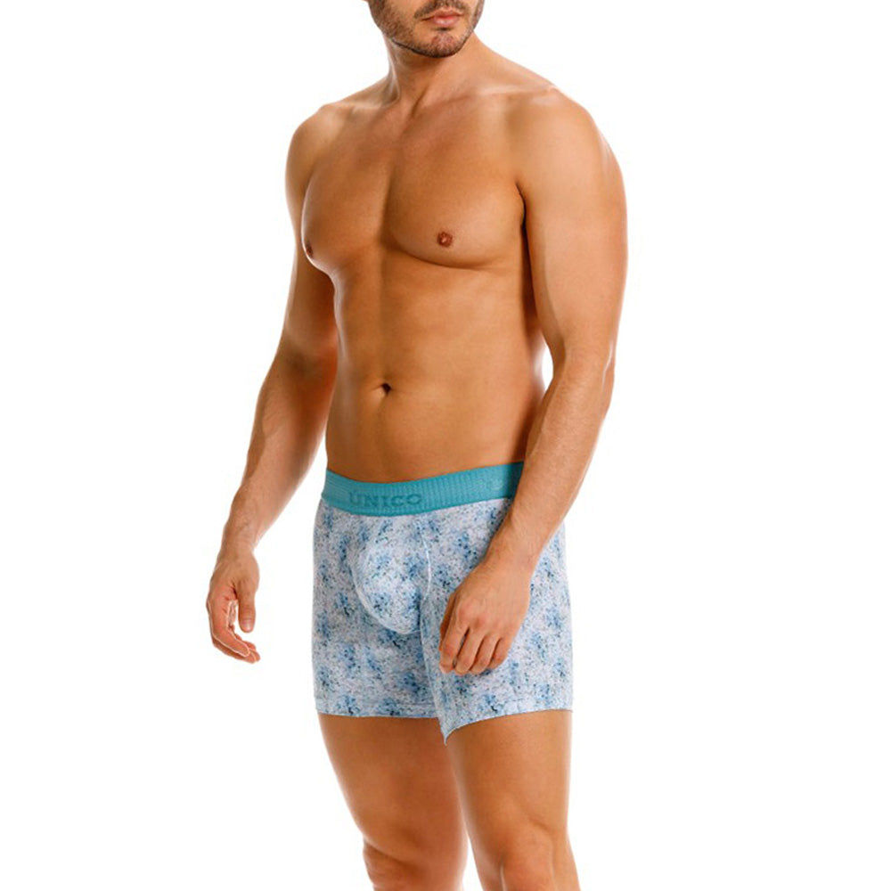 MUNDO ÚNICO "Rasilla" Blue Mid-Boxer Briefs (BOXER MEDIO RASILLA AZUL)
