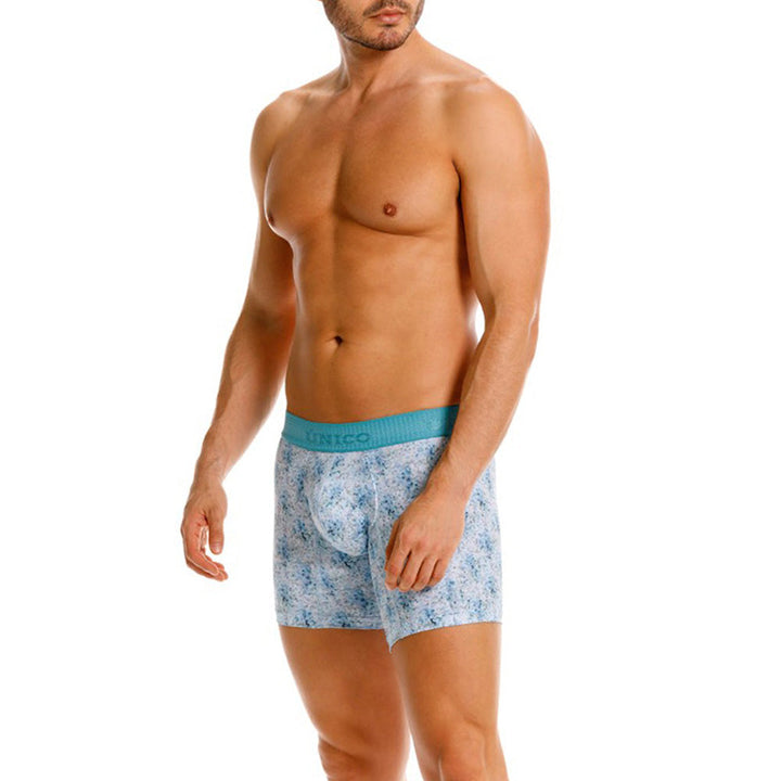 MUNDO ÚNICO "Rasilla" Blue Mid-Boxer Briefs (BOXER MEDIO RASILLA AZUL)
