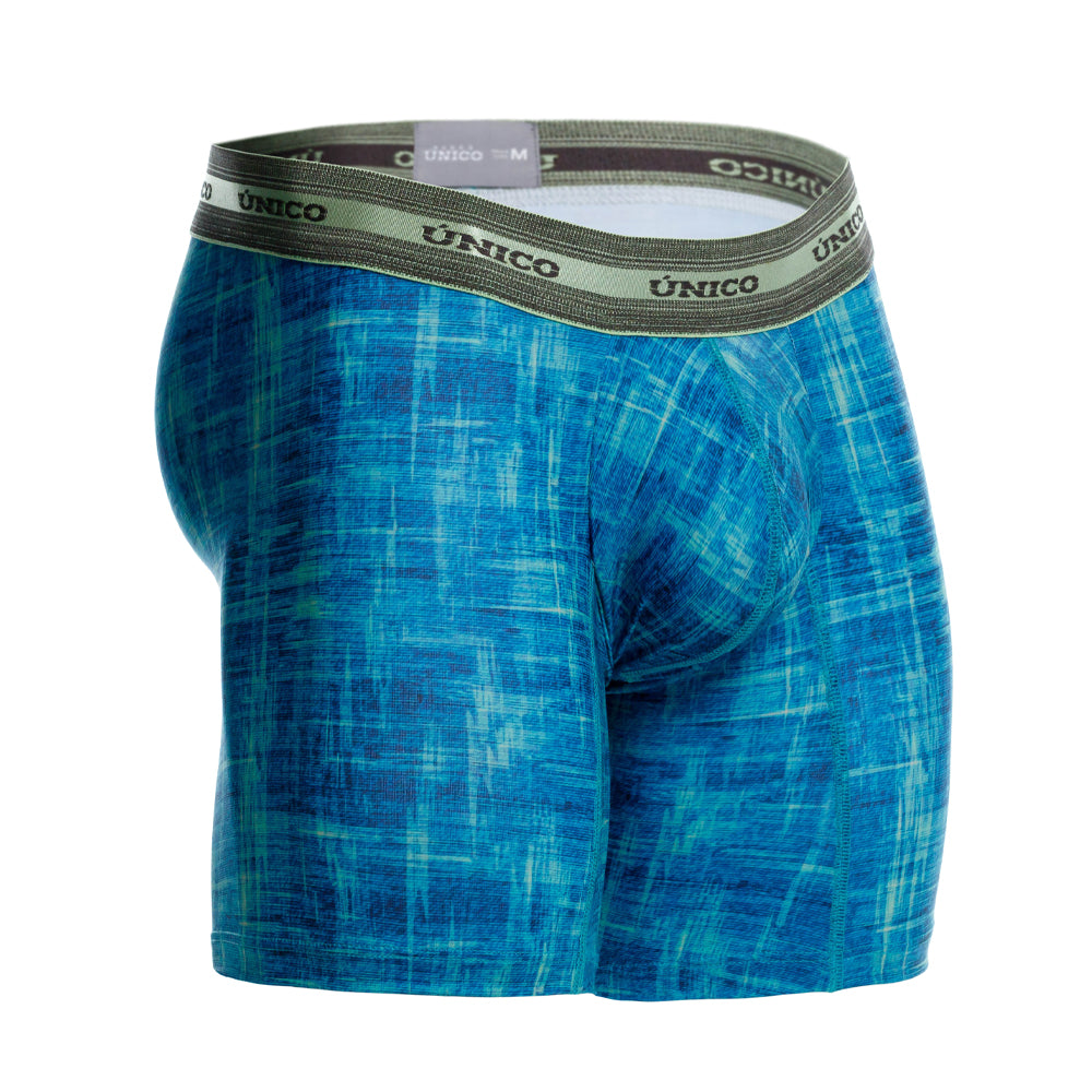 Mundo Unico Men's Recamado Verde Mid-Length Boxer Briefs - Premium Printed Microfiber Underwear