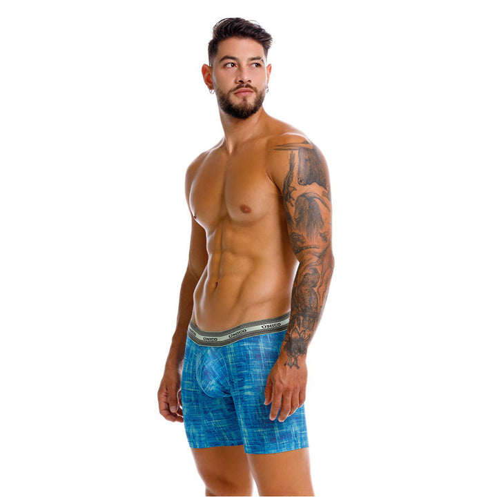 Mundo Unico Men's Recamado Verde Mid-Length Boxer Briefs - Premium Printed Microfiber Underwear