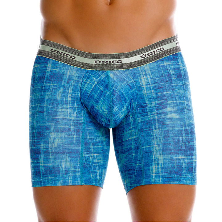 Mundo Unico Men's Recamado Verde Mid-Length Boxer Briefs - Premium Printed Microfiber Underwear