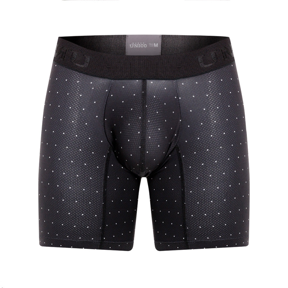 Mundo Unico Men's Salar Gris Mid-Length Boxer Briefs - Breathable Micro-Perforated Microfiber